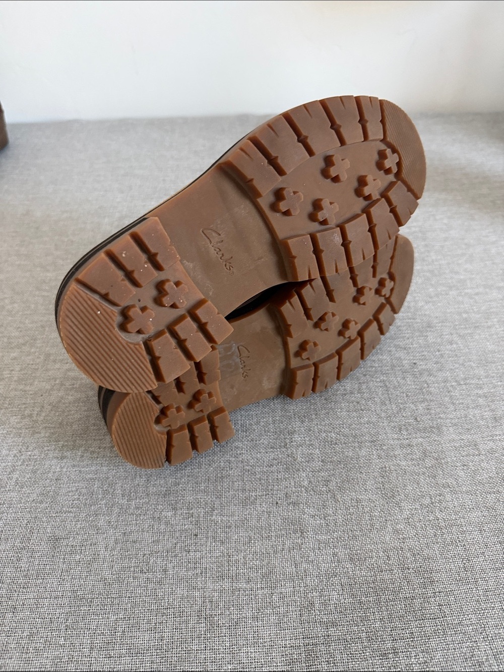 Clarks Women's Suede Tan Loafers with Gunmetal Bit Detail - Picture 9 of 10